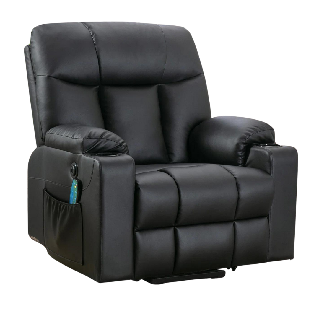 Leather Lift Assist Recliner with Heat and Massage
