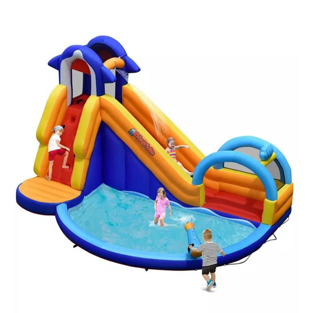 Inflatable Bouncy House with Slide and Splash Pool