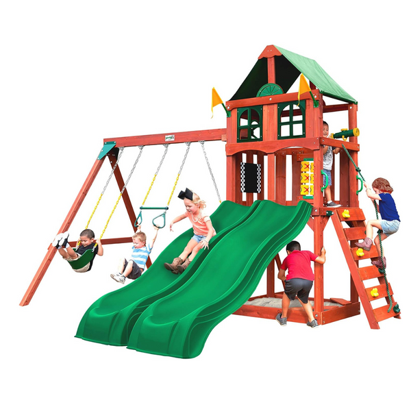 Gorilla Playmaker Deluxe Wooden Swing Set