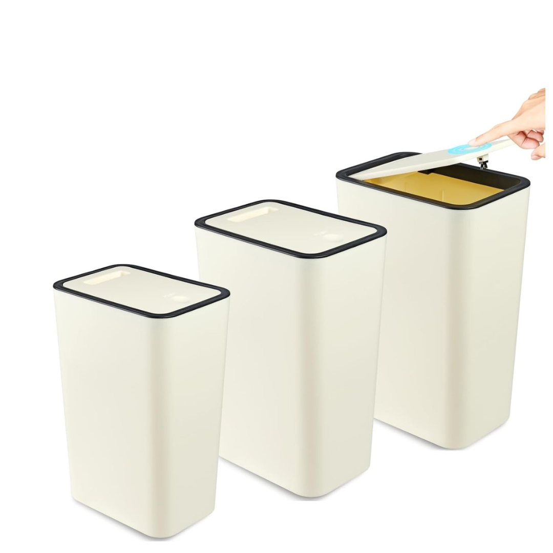 3 Bathroom Trash Cans with Lids