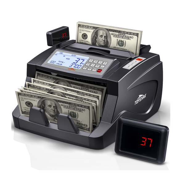 Professional Money Counter with 5 Detection Modes, 200 Pcs Capacity, External Display