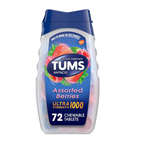 Tums Assorted Berry Antacid Tablets - Triple Strength Relief, 72 Count