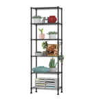 6-Tier Metal Shelf Wire Rack, Storage Unit With 6 Hooks