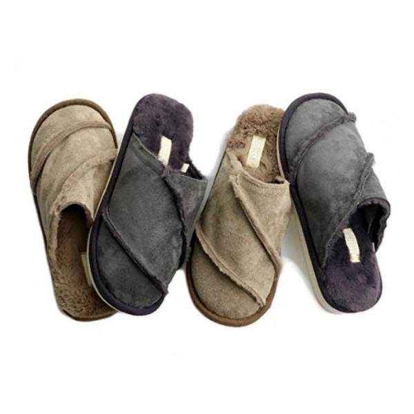 Memory foam suede plush slippers