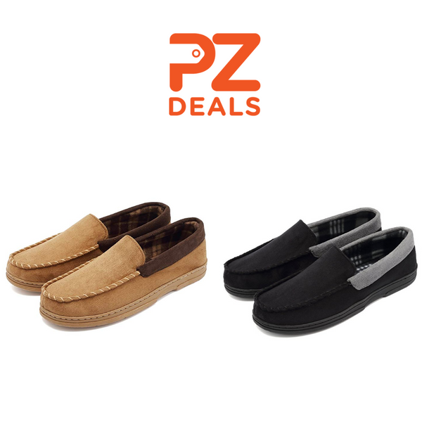 Men's memory foam micro suede slippers