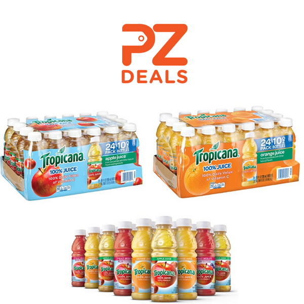 24 botellas de jugo Tropicana de manzana o naranja