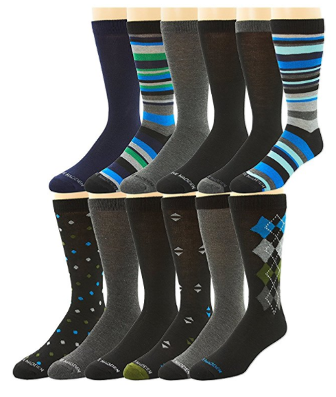 12 pack of Steve Madden men's patterned socks