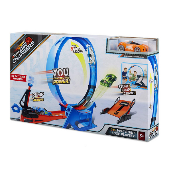 Air Chargers 3-N-1 Stunt Loop Set with Air Pump & Exclusive Car