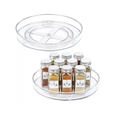 Paquete de 2 organizadores transparentes Lazy Susan