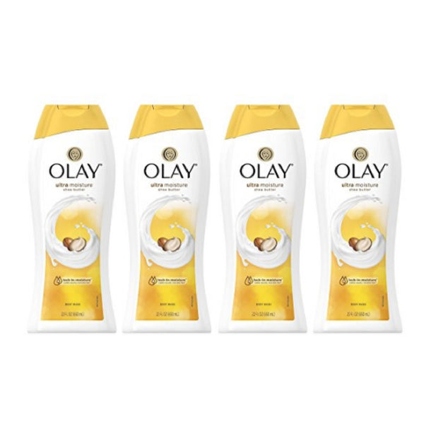 4 bottles of Olay Ultra Moisture Shea Butter Body Wash