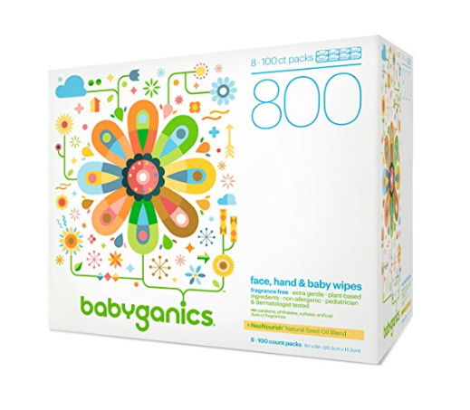 800 Babyganics Fragrance-Free Face Hand and Baby Wipes