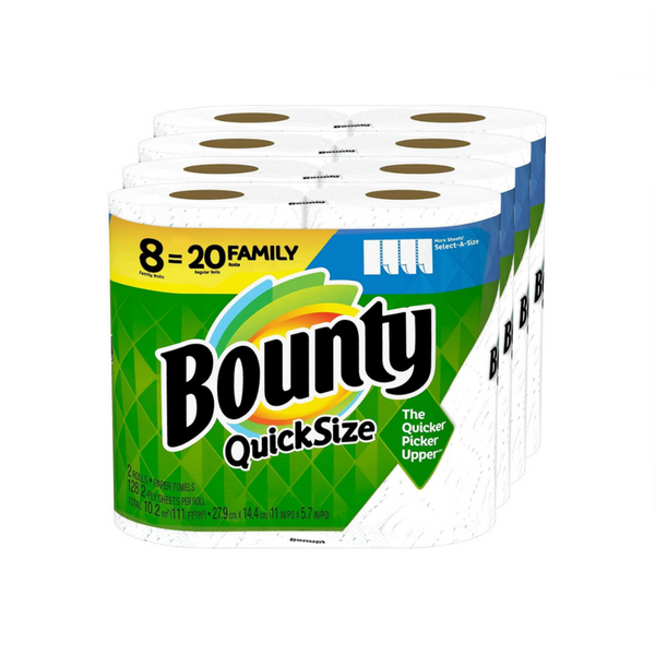 8 Family Rolls Of Bounty Paper Towles