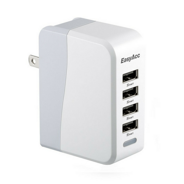 Cargador de pared USB de 4 puertos con enchufe plegable