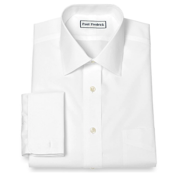 100% cotton Paul Fredrick non-iron white dress shirts with FREE monogramming