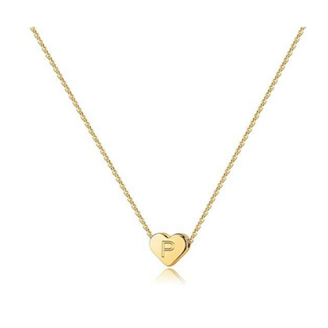 14K Gold Filled Heart Initial Necklaces (All ABC's)