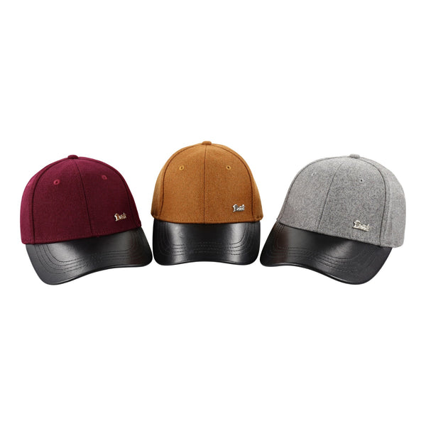 Deets Fashion Leather & Cashmere Baseball Caps