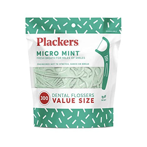 Pack Of 300 Plackers Micro Mint Dental Floss Picks