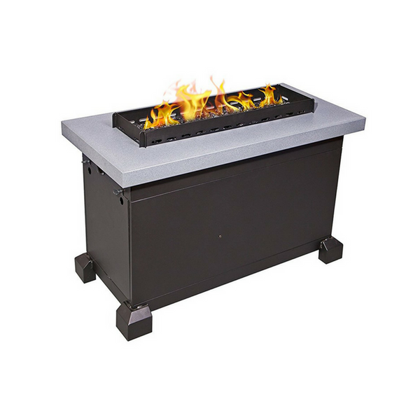 Monterey Propane Gas Fire Pit in Gray with Windscreen