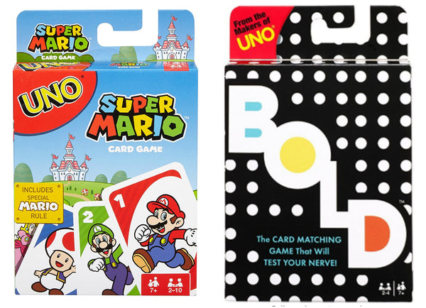 Buy 2 UNO Super Mario games and get the BOLD card game FREE