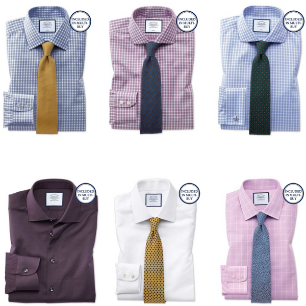 4 Charles Tyrwhitt Non-Iron Dress Shirts (Various Styles)