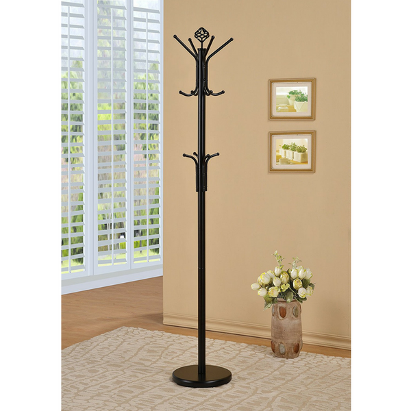 Metal 12 hook coat rack with heavy base