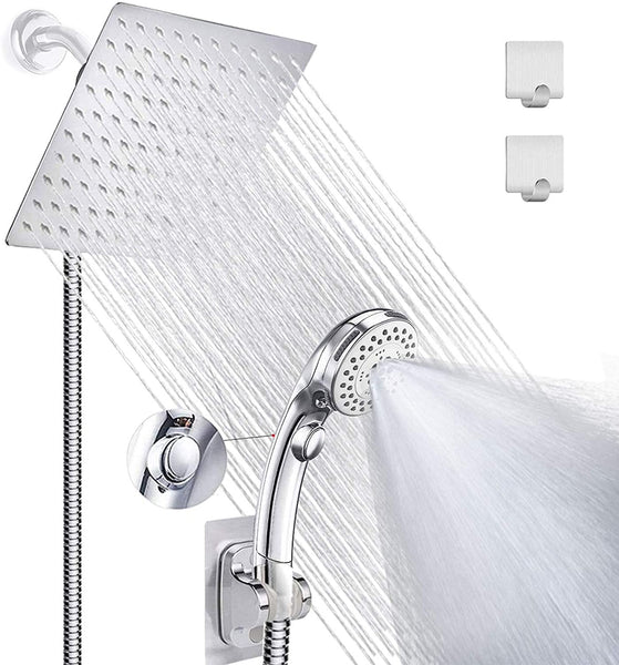 High Pressure 8'' Rainfall Stainless Steel Shower Head Combo