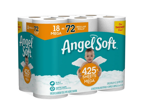 36 mega rollos de papel higiénico suave Angel