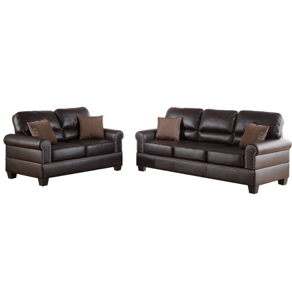 Bonded Leather 2 Piece Sofa and Loveseat Set