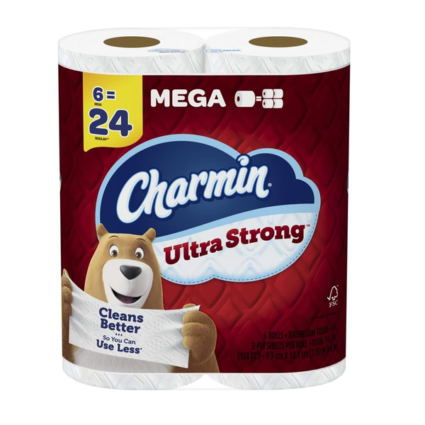 Papel higiénico LED ultrafuerte Diamond Weave Charmin - Paquete de 6 mega rollos