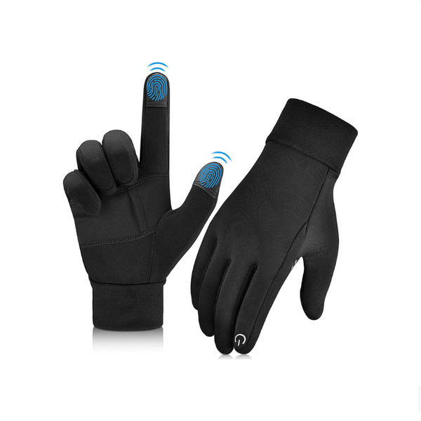 Guantes negros cálidos de invierno con pantalla táctil