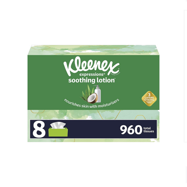 8 Cajas de Kleenex Expressions Loción Calmante Pañuelos Faciales