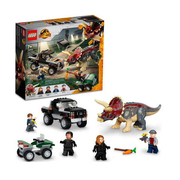 210-Piece Lego Jurassic World Dominion Triceratops Dinosaur Pickup Truck Ambush