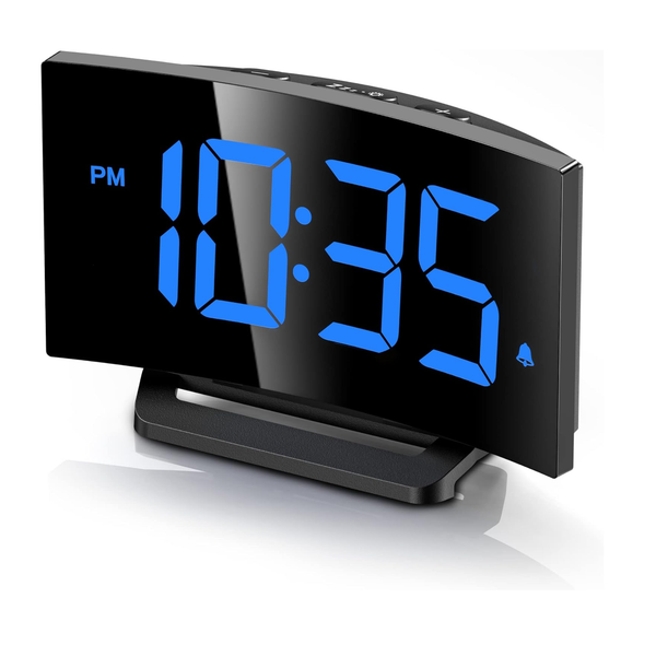 Reloj despertador digital Goloza con LED azul grande y brillo de 5 niveles