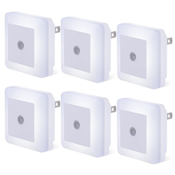 6 Pack Compact Dusk to Dawn Sensor Daylight White Light Lamp