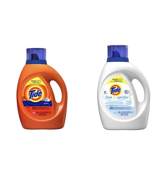 2 botellas de detergente Tide de 100 oz