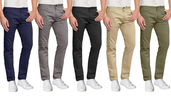 Men's Skinny-Fit 5-Pocket Stretchy Chino Pants (2-Pack)