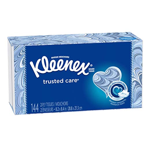 1 caja plana de pañuelos faciales Kleenex Trusted Care