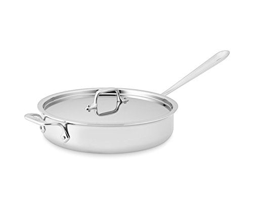 All-Clad Stainless Steel Tri-Ply Bonded Dishwasher Safe 3-Quart Saute Pan with Lid