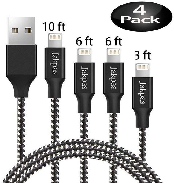 Pack Of 4 Braided Lightning Cables