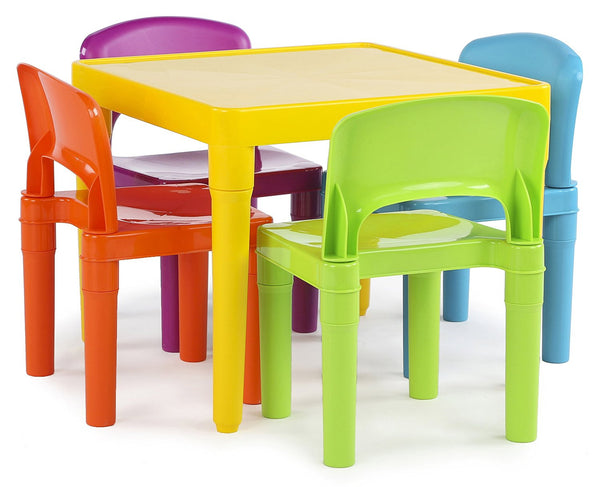 Kids Plastic Table and 4 Chairs Set