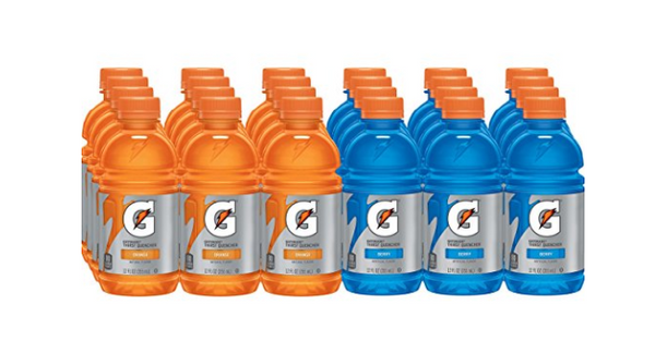 24 botellas de Gatorade sabores de naranja y bayas