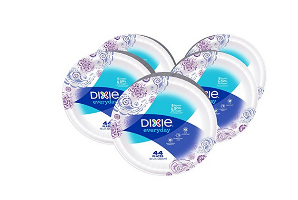 Pack of 220 Dixie HD Paper Plates, 10 1/16 Inches