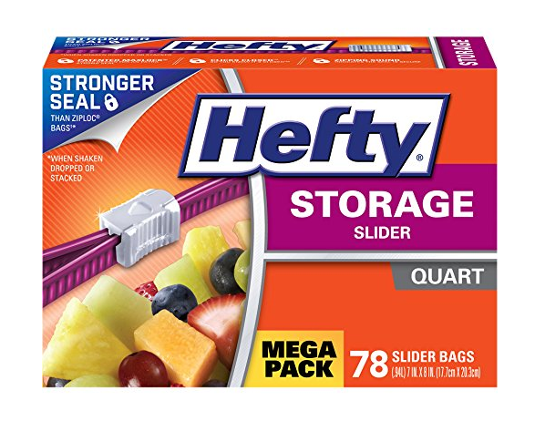 78 Hefty Slider Storage Bags - Quart