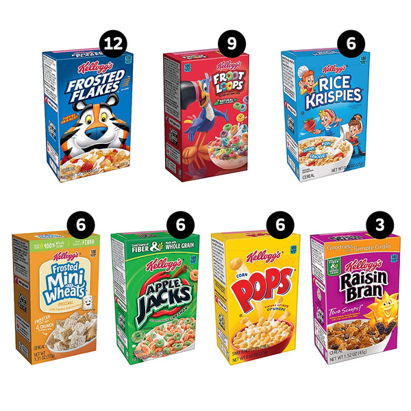 48 Kellogg's Breakfast Cereal, Single-Serve Boxes, Variety Pack