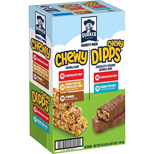 58-Ct Quaker Chewy Granola Bars & Dipps Variety Pack