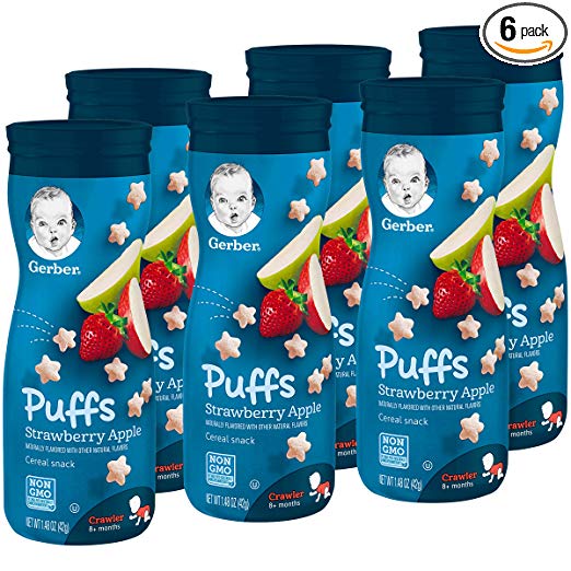 Pack Of 6 Gerber Graduates Puffs Cereal Snacks (4 Flavors)