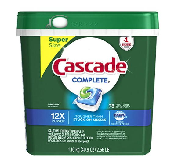 78 Cascade Complete ActionPacs Dishwasher Detergent