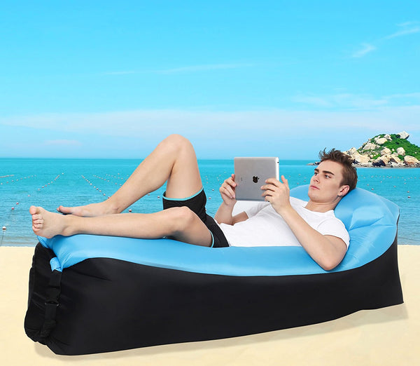 Inflatable lounge sofa with carry bag