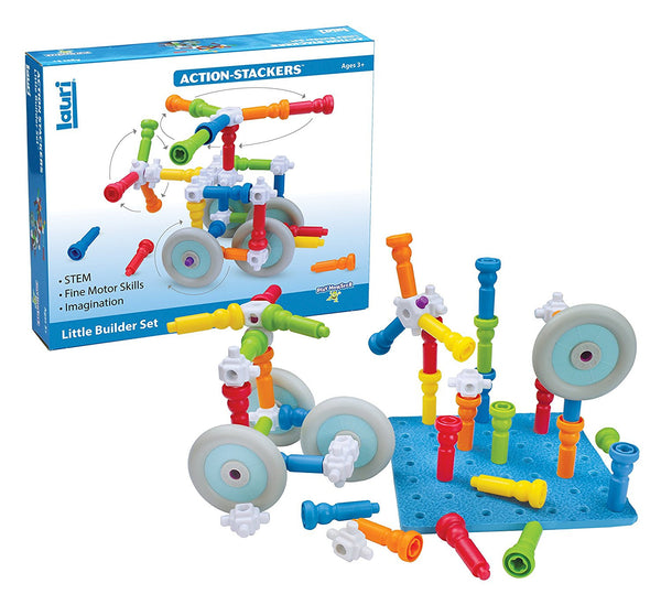 Lauri Toys Action-Stackers - Juego de pequeños constructores