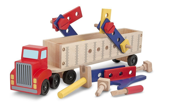 Melissa &amp; Doug Big Rig Truck Juego de construcción de madera (22 piezas)